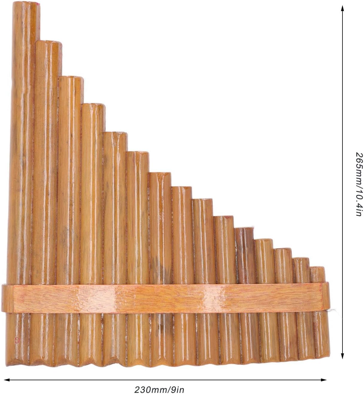 Professional Panpipe,G Key Musical Instrument Pan Pipe Flute 15 Pipes Pan Flute Woodwind Instrument for Woodwind Instrument Lovers (Right Hand)