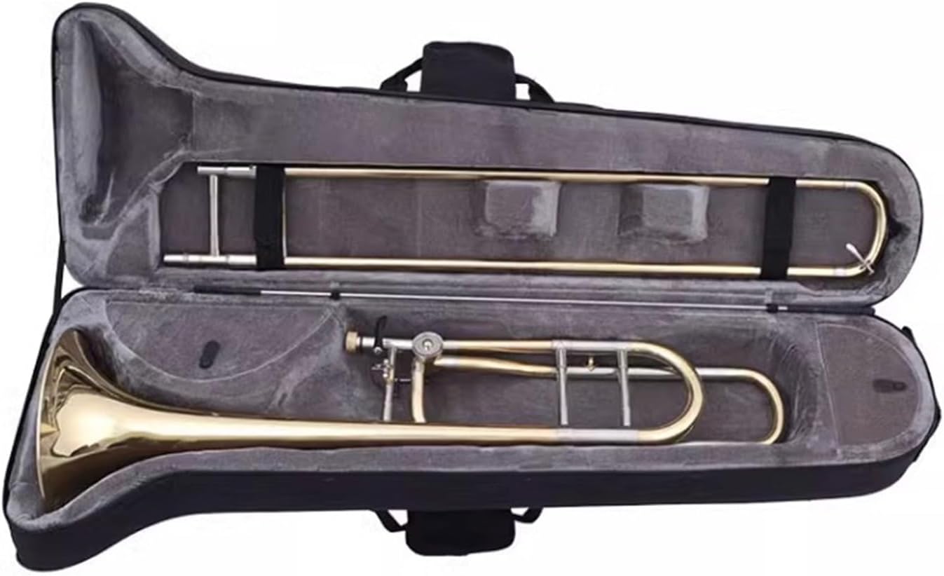 Adult Trombone Instrument Playing Lacquer Gold Tenor Changed To B Flat F Key Professional Trombone Brass Instrument