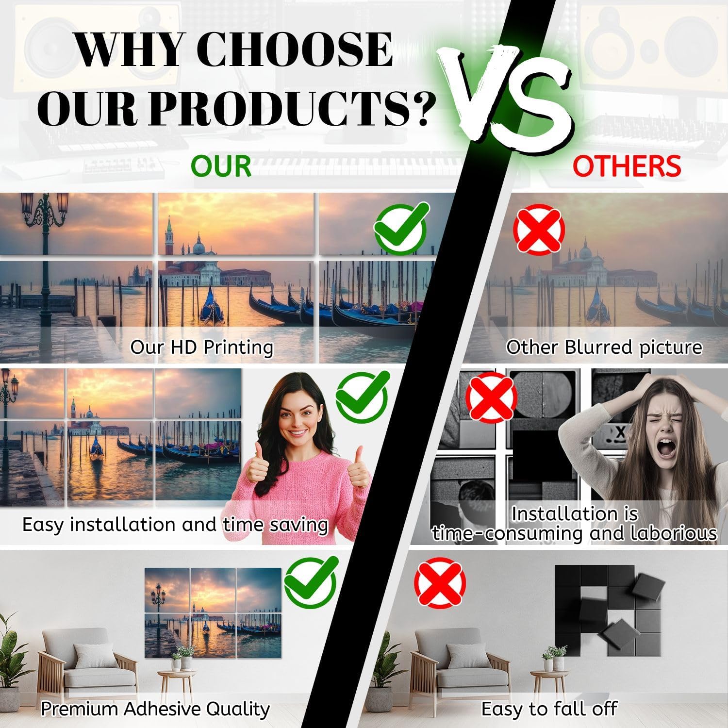 6 Pack Art Acoustic Panels Venice Panorama Sound Absorbing Panel 48