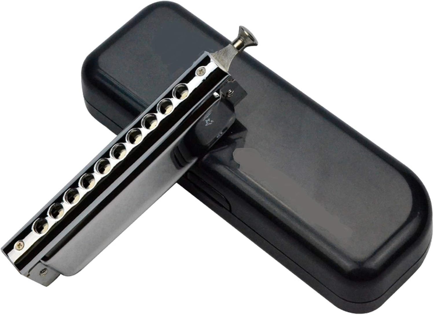 Harmonica 10 Hole 40 Tone Harmonica Chromatic Harmonica Key of C with Case for Professional Player Adult Beginner Students