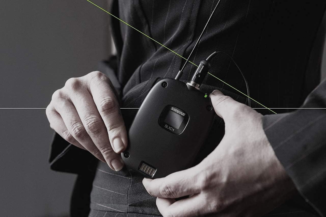 Shure SLXD14/DL4B Digital Wireless Microphone System - Includes SLXD1 Bodypack Transmitter with DuraPlex DL4 Lavalier Mic & SLXD4 Single Channel Rack Mount Receiver | H55 Band (SLXD14/DL4B-G58)