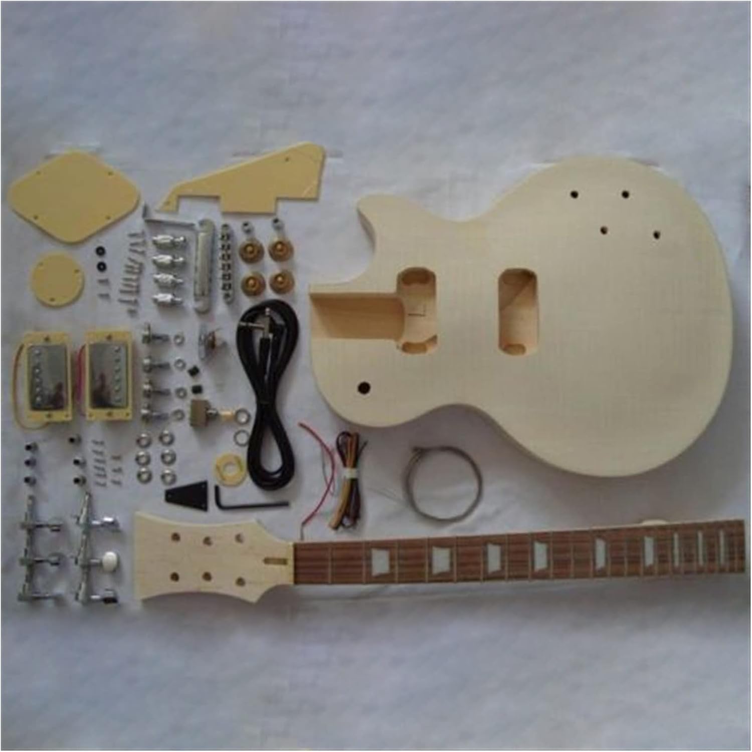 DIY Electric Guitar Kit for LP Electric Guitar Semi-Finished Unassembled Kits Mahogany Body and Neck Rosewood Fingerboard