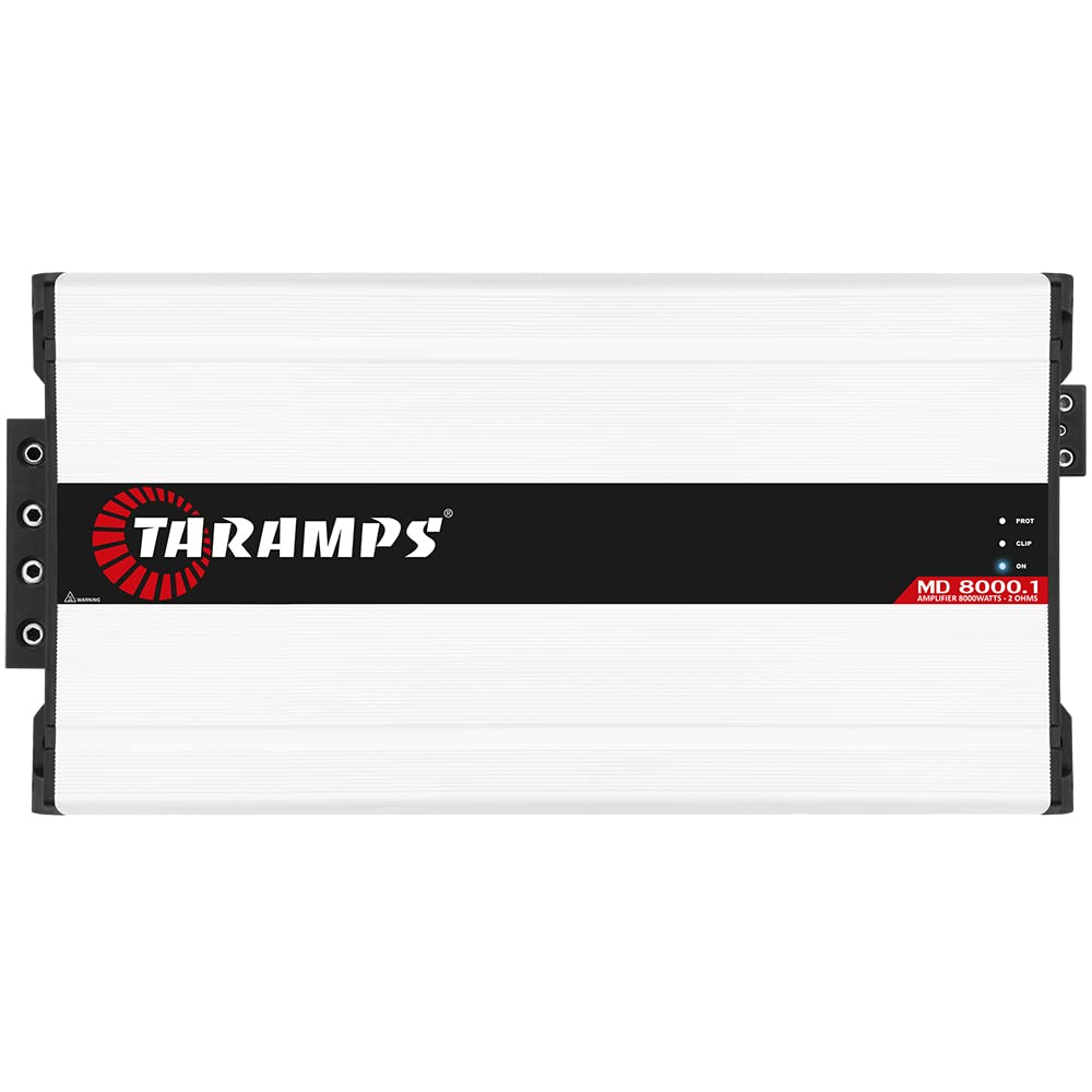 Taramps MD 8000.1 Amplifier 2 Ohms 8000 Watts RMS 1 Channel Full Range, Car Audio Monoblock, LED Monitor Indicator Class D, Great for Subwoofer, MD 8k