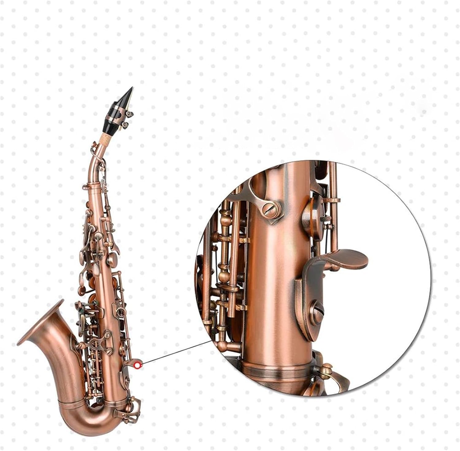 Beginner saxophone Bb Tone Soprano Saxophone Brass Sax B Flat Saxfone Woodwind Musical Instrument With Saxophone Accessory