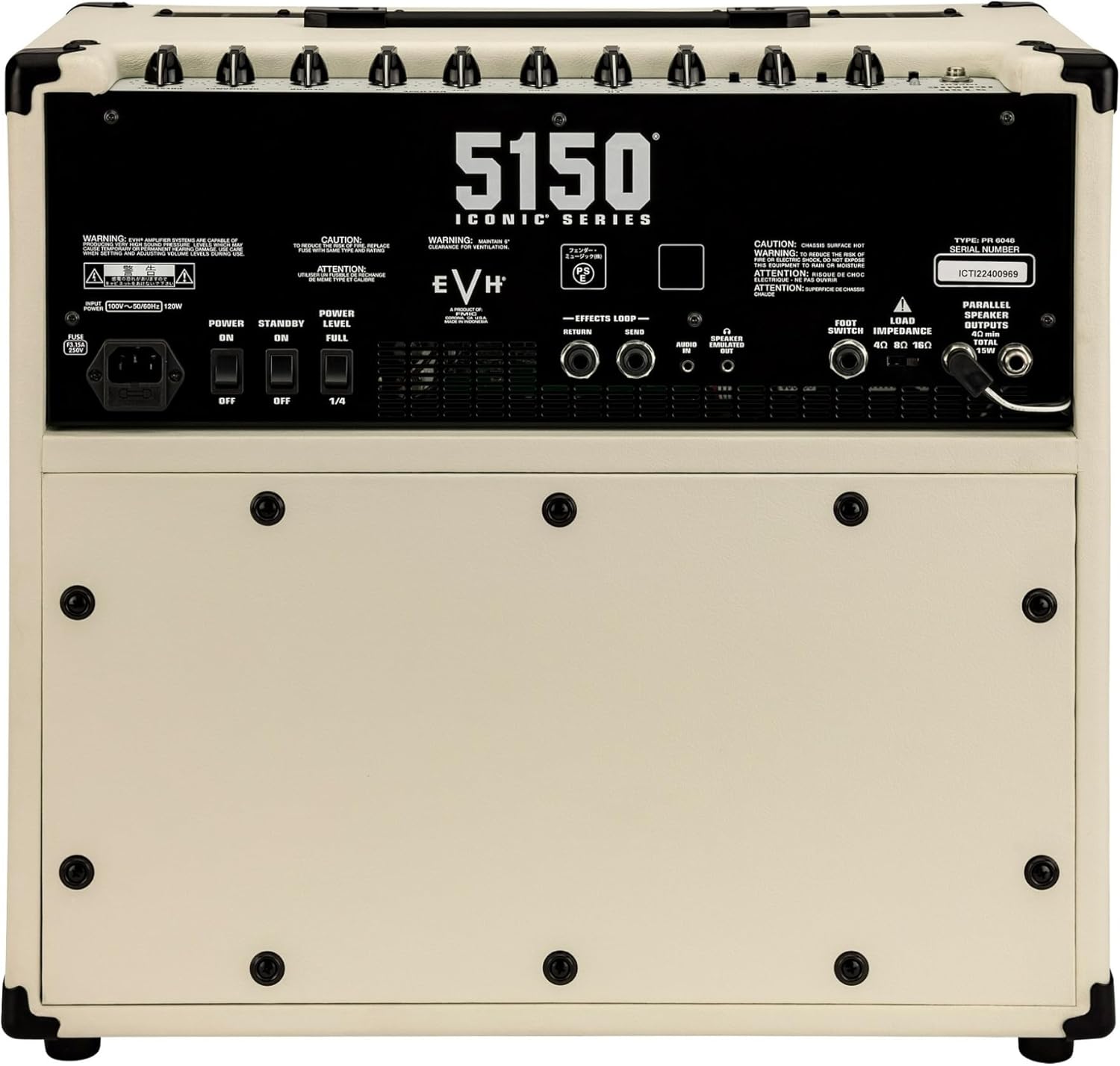 EVH 5150 Iconic Series 15W 1 x 10 Combo Electric Guitar Amp (Ivory) Bundle with EVH Guitar Cable (2 Items)