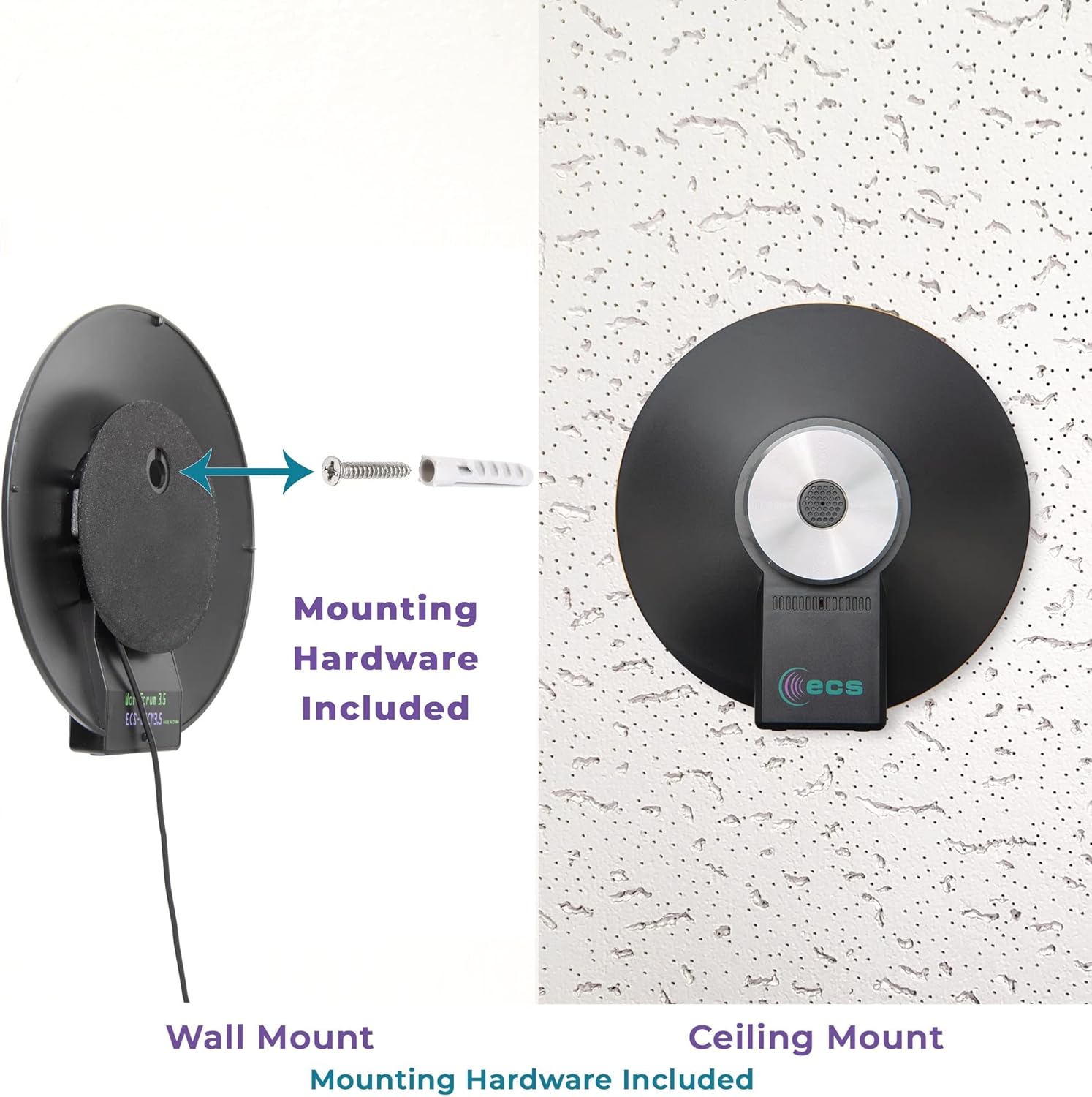 ECS WordForum 3.5mm TRS 360° Omnidirectional Stereo Conference Microphone for PC - with Daisy Chain Option, Condenser Mic for Teleconferencing - 5 Pack