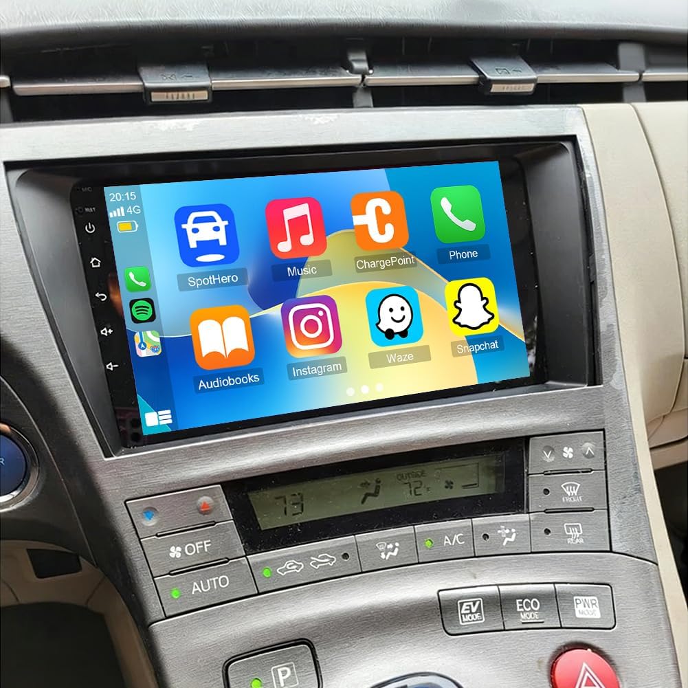 2G+64G Car Radio for Toyota Prius 2010-2015 with Wireless Carplay Android Auto,9 in HD Touchscreen Android 15 Car Radio Stereo with Backup Camera Bluetooth AM/FM/RDS Wi-Fi GPS