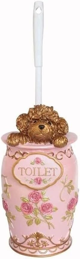 Toilet Brushes Toilet Brush and Holder Resin Toilet Brush and Holder Bathroom Toilet Toilet Brush Set Poodle Dog with Base Removable Toilet Bowl Brush Toilet Brush Holder Toilet Brush with