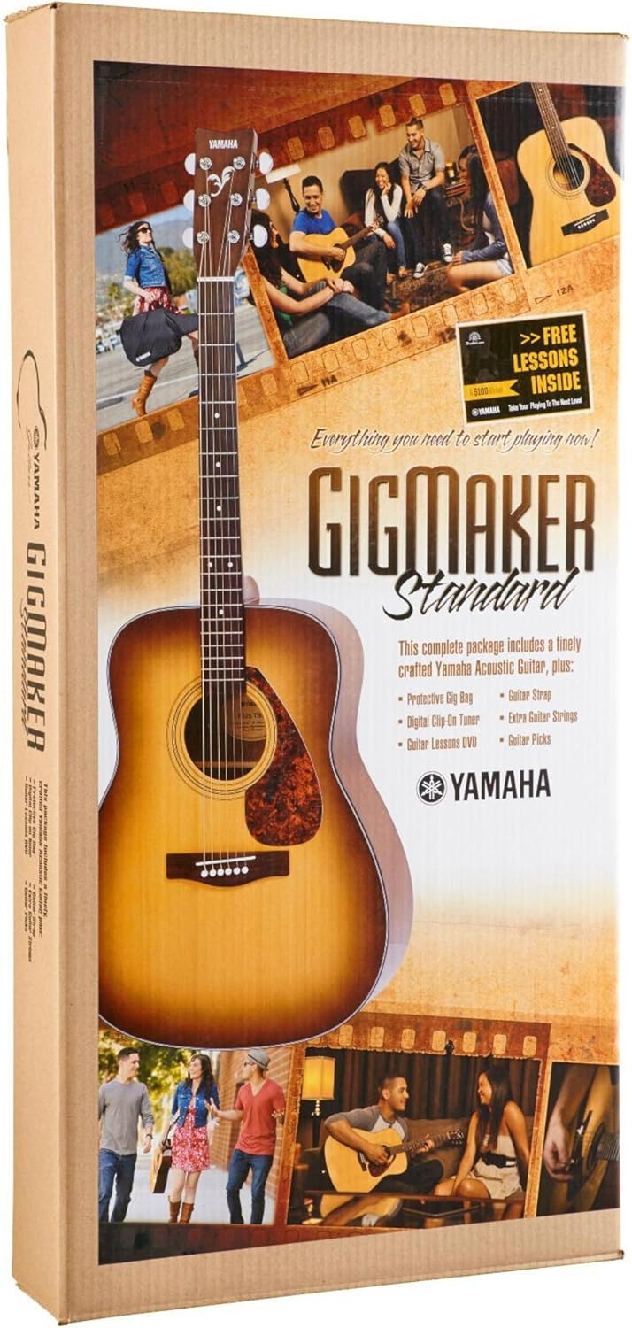 Yamaha GigMaker Standard Acoustic Guitar w/ Gig Bag, Tuner, Strap and Picks - Sunburst