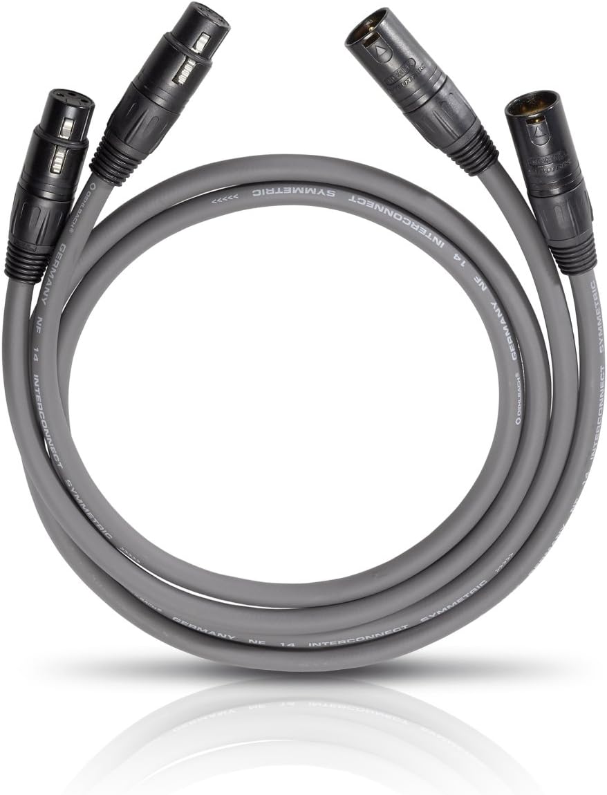 OEHLBACH NF 14 XLR Audio Cable Master Set RCA 2 x 0.75 m Platinum Grey