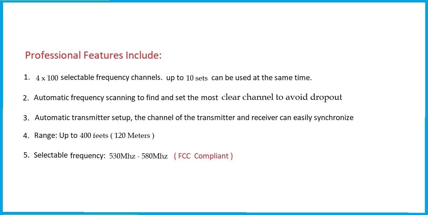 GTDaudio 4 x100 Changeable Frequency Channels UHF Wireless Microphone DJ Karaoke Mic System, Range 400Ft, Battery 12 Hours (4 Handheld Mics) 668H