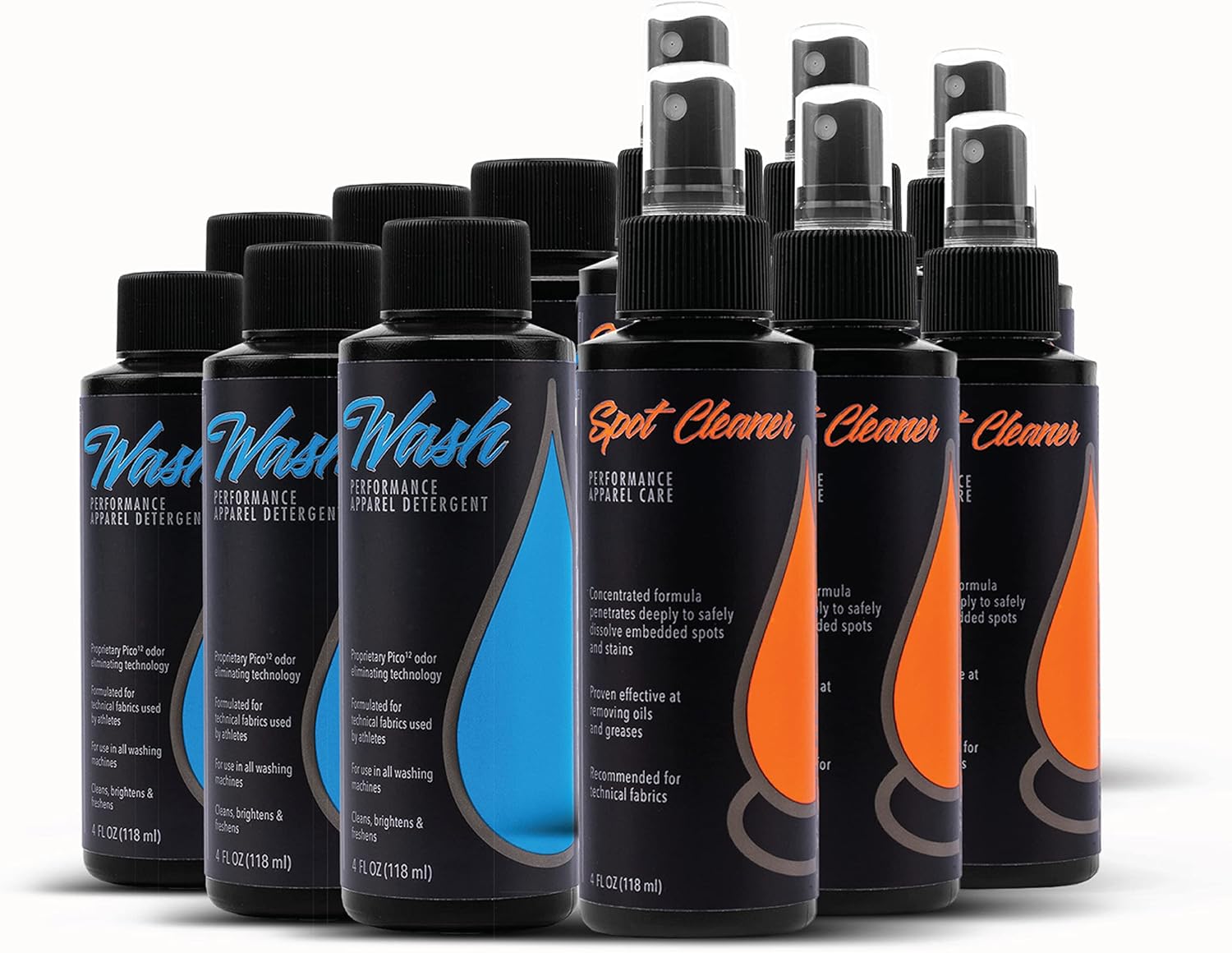 Molecule Wash Kit | Performance Apparel Care | 4 Ounce Wash & Spot Cleaner | Removes Tough Stains & Spots from Racing Suits & Technical Fabrics | 4 Ounce (6 Kits)