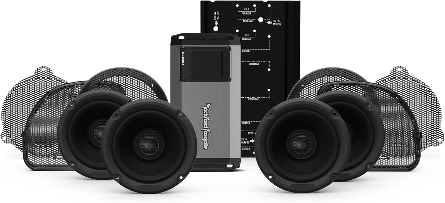 Rockford Fosgate HD14U-STG2 Fairing Speakers, Tour-Pak Speakers and 800-Watt Amplifier Kit for Select 2014-2023 Harley Davidson Road Glide Ultra & Street Glide Ultra