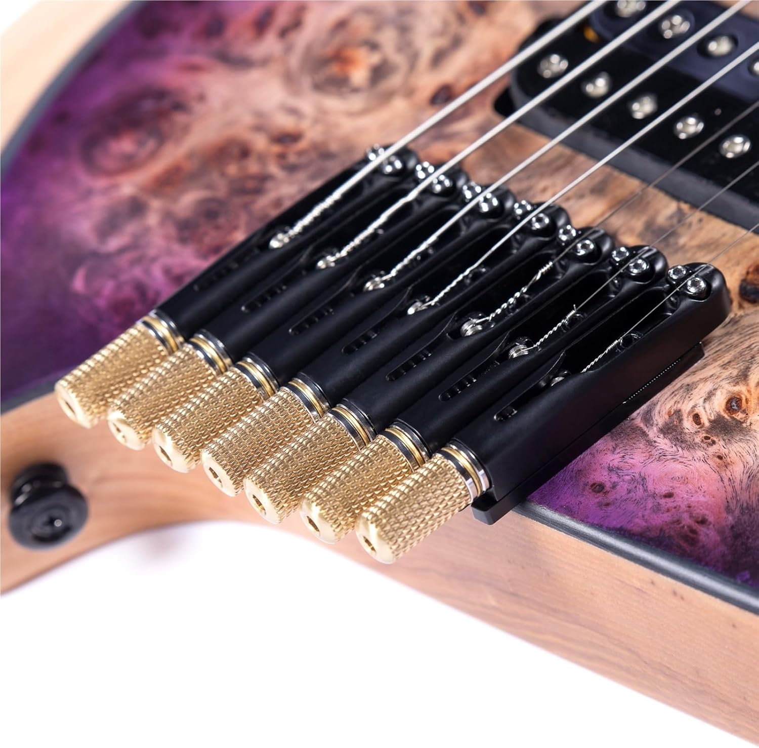 Beginner Electric Guitar Kits 7 String 24 Fret Headless Jazz Electric Guitar(Purple)