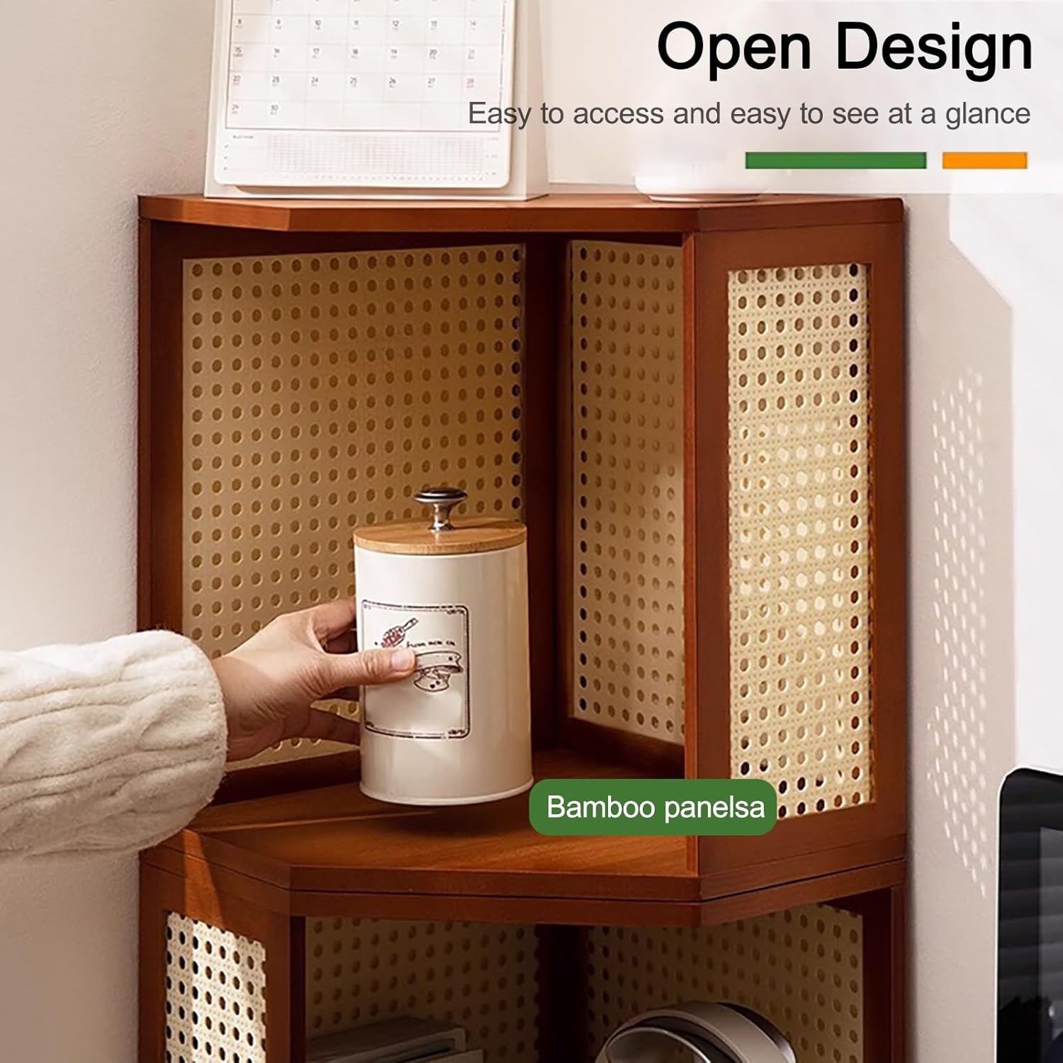 Corner Bookshelf Storage Organizer Bookcase, Height Adjustable Standing Book Shelf Art Easel Rustic Vintage Book Shelf for Living Room Office Library(White-B)