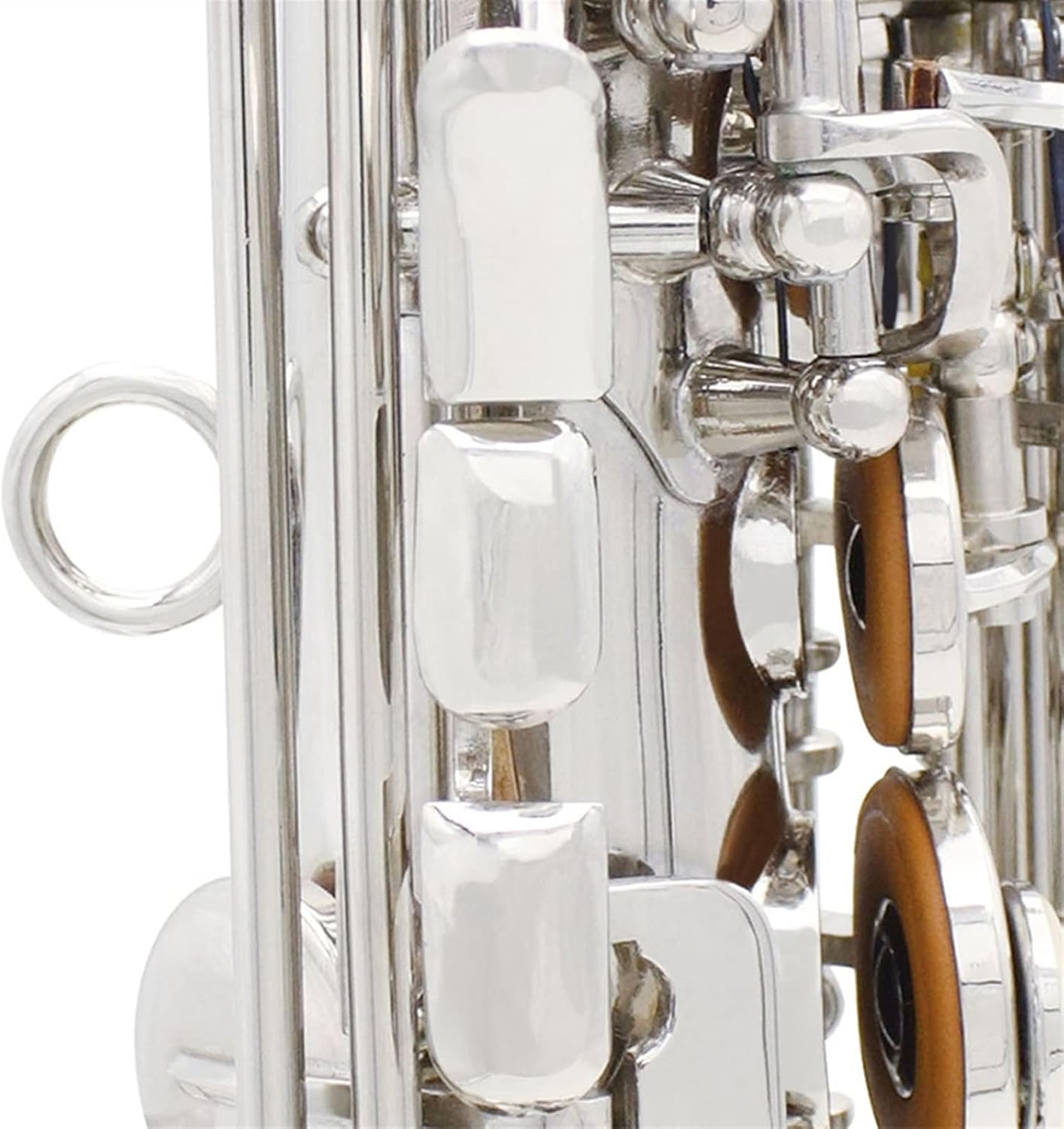 Silver Saxophone Bb Flat Professional Woodwind Instrument Brass Straight Sax with Case Accessories