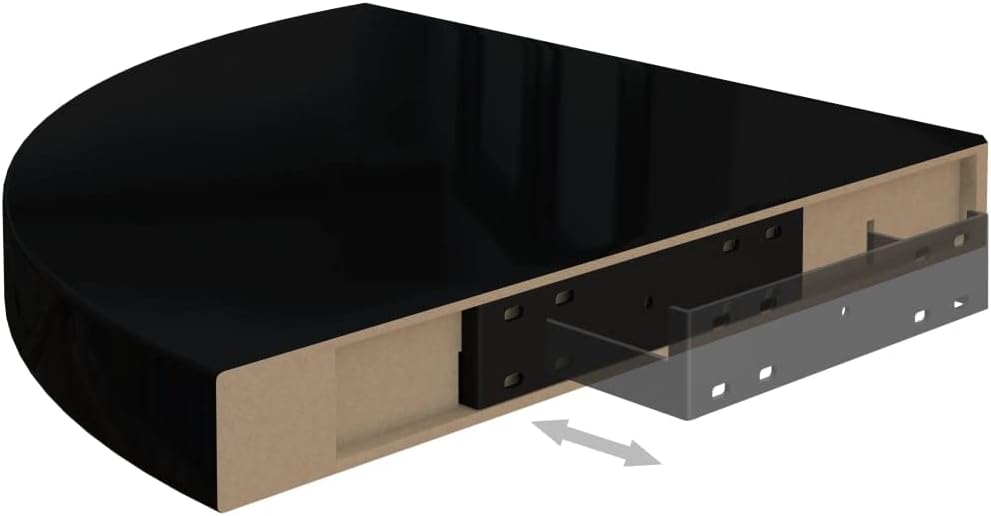 Corner Shelf,Floating Shelves for Wall,Easy-to-Assemble Wall Mount Corner Shelves for Bedrooms and Living Rooms Floating Corner Shelves 4 pcs High Gloss Black 13.8