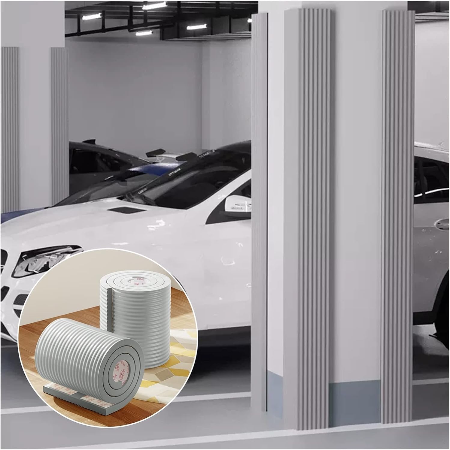 Rubber Corner Guards Wall Corner Guard for Parking Garages Anti-Scratch Workshops Sponges Edge Guards(10m)