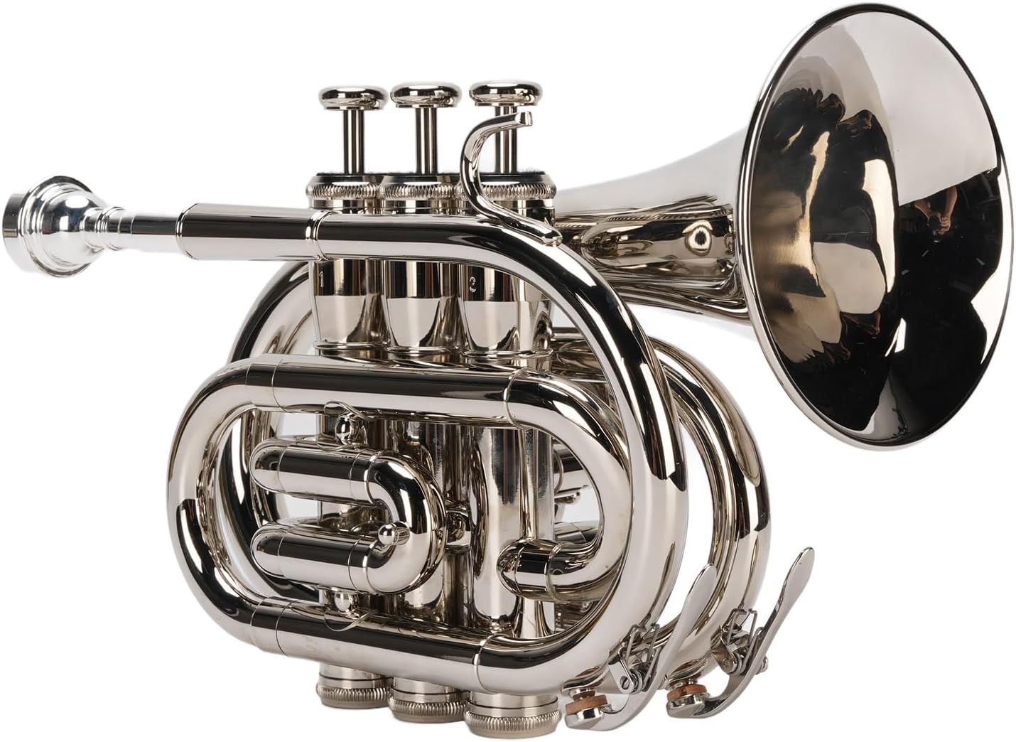 Drfeify Brass Bb Trumpet Set Compact and Portable Pocket Trumpet, for Practice and Performance Settings