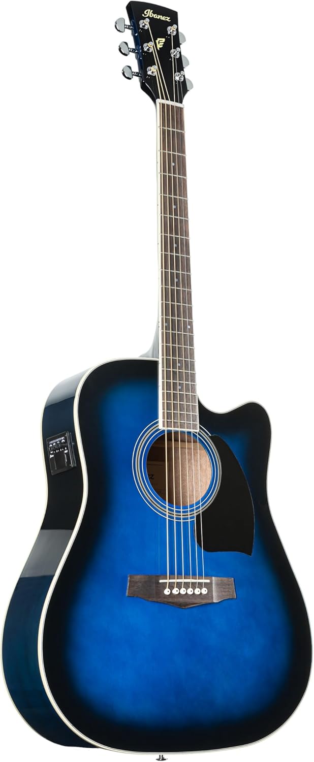 Ibanez PF15ECE-TBS Electro-Acoustic Guitar, Transparent Blue Sunburst