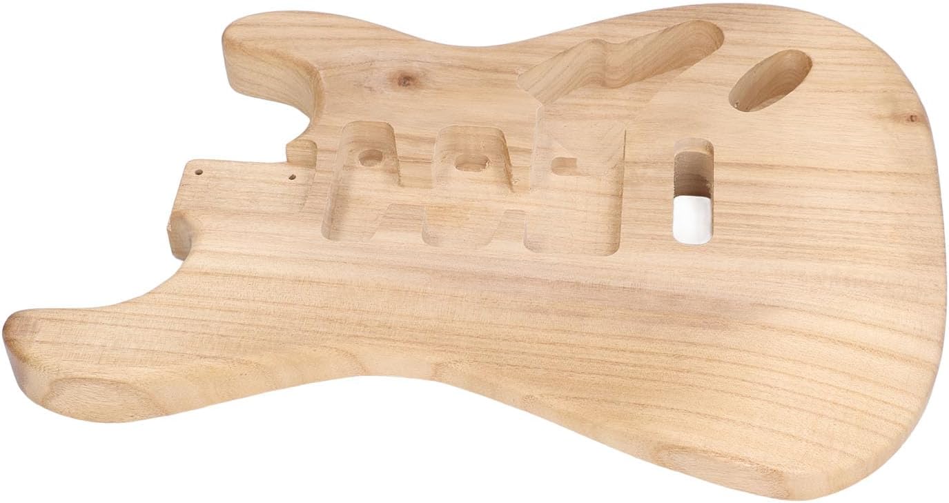 LiebeWH Unfinished Guitar Body, Paulownia Wood, Lightweight Electric Guitar Body, DIY SSH Style Instrument for Customization