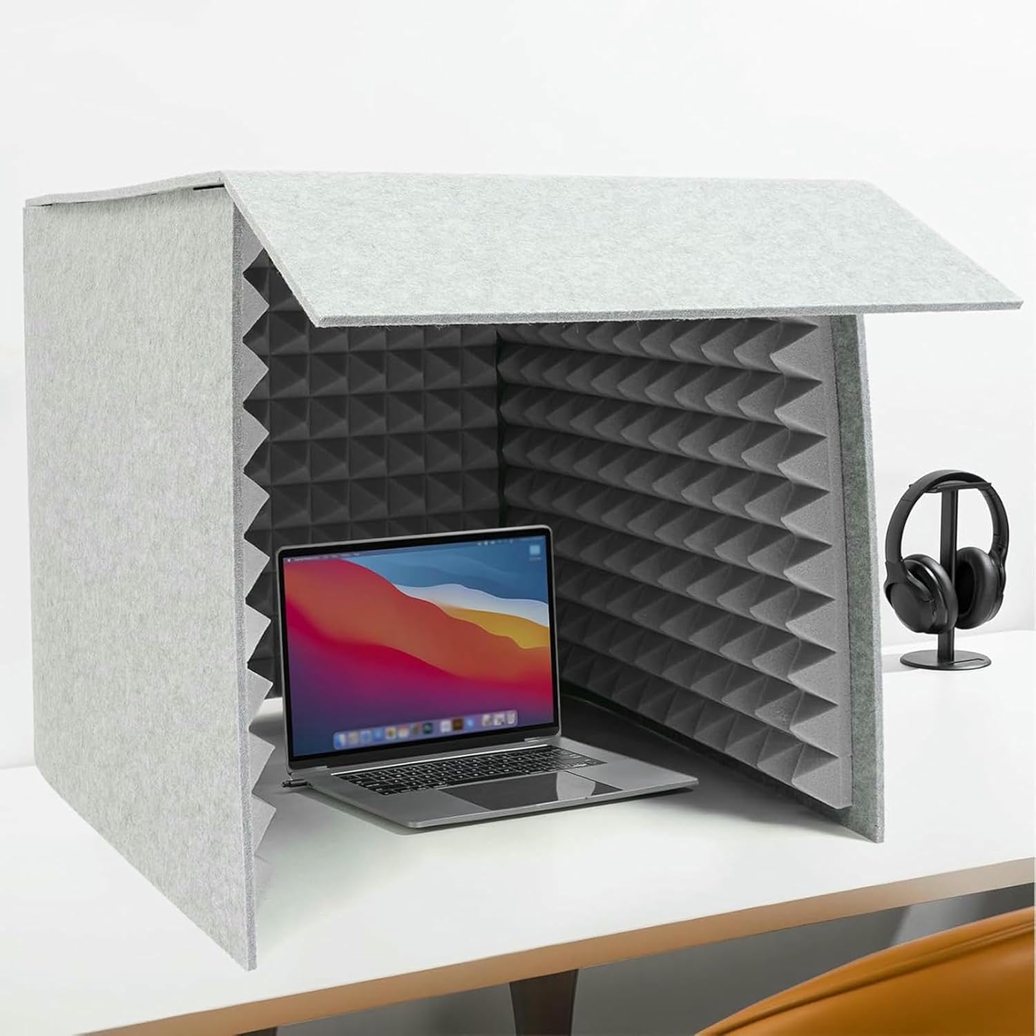 Portable Vocal Recording Booth, Square Microphone Isolation Booth Cube, Foldable Microphone Soundproof Cover for Home Studio and Music Recording