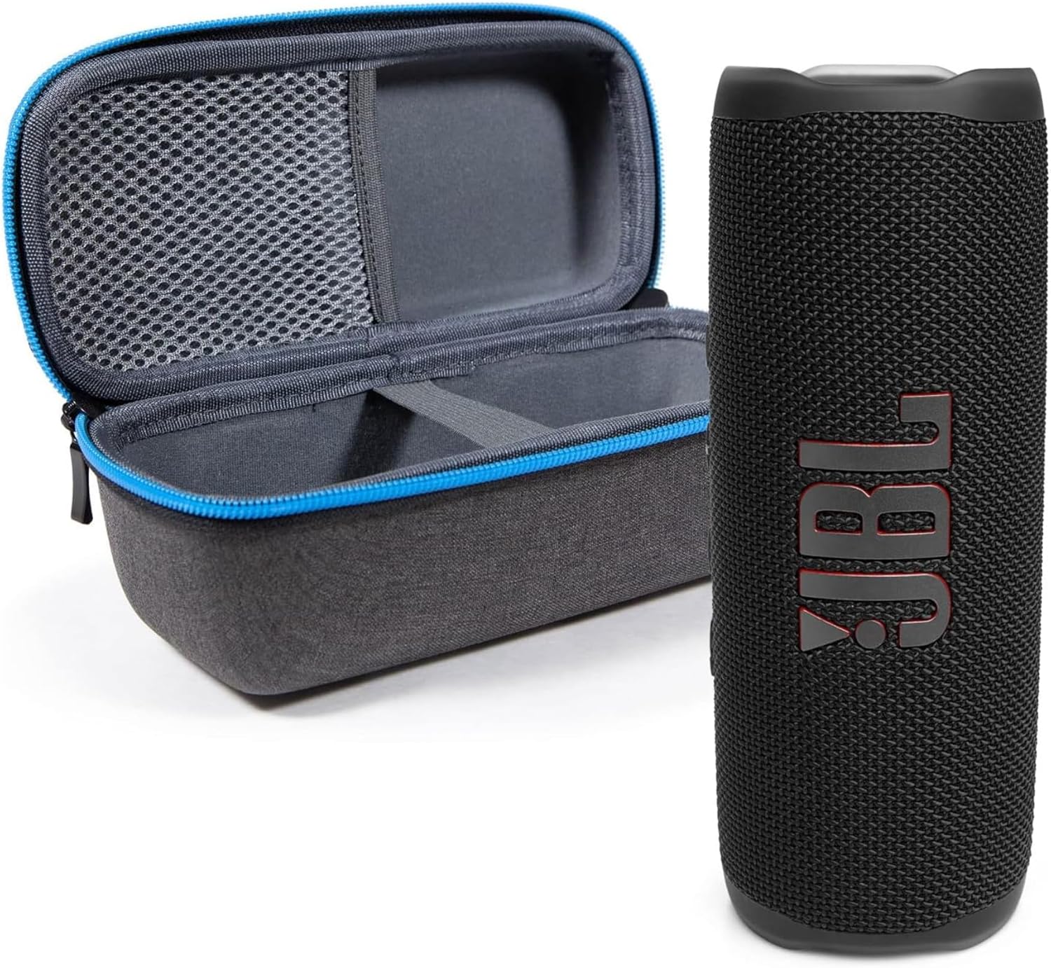 JBL Flip 6 (Black) + Bundle with divvi! Protective Hardshell Case