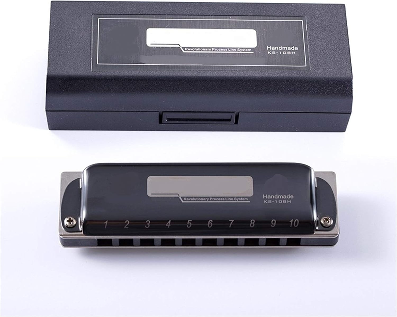 SUOFEILAIMU Harmonica 10 Holes Diatonic Blues Harp Professional Harmonica Key of C/D/E/F/GA/Bb KS-10BH Black (Color : Key of Bb)