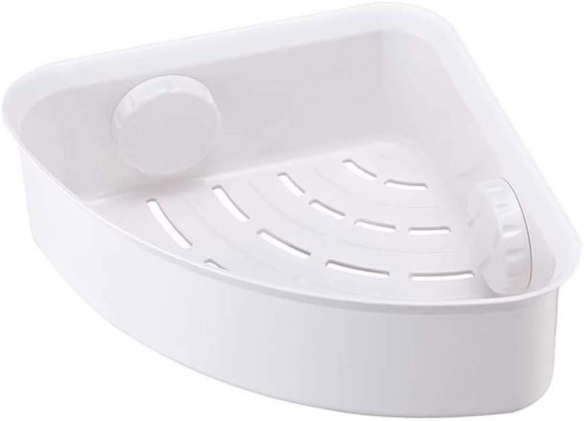 Suction Corner Shower Caddy Bathroom Shower Shelf Storage Basket Wall Mounted Organizer for Shampoo,Plastic Shower Rack for Kitchen Bathroom