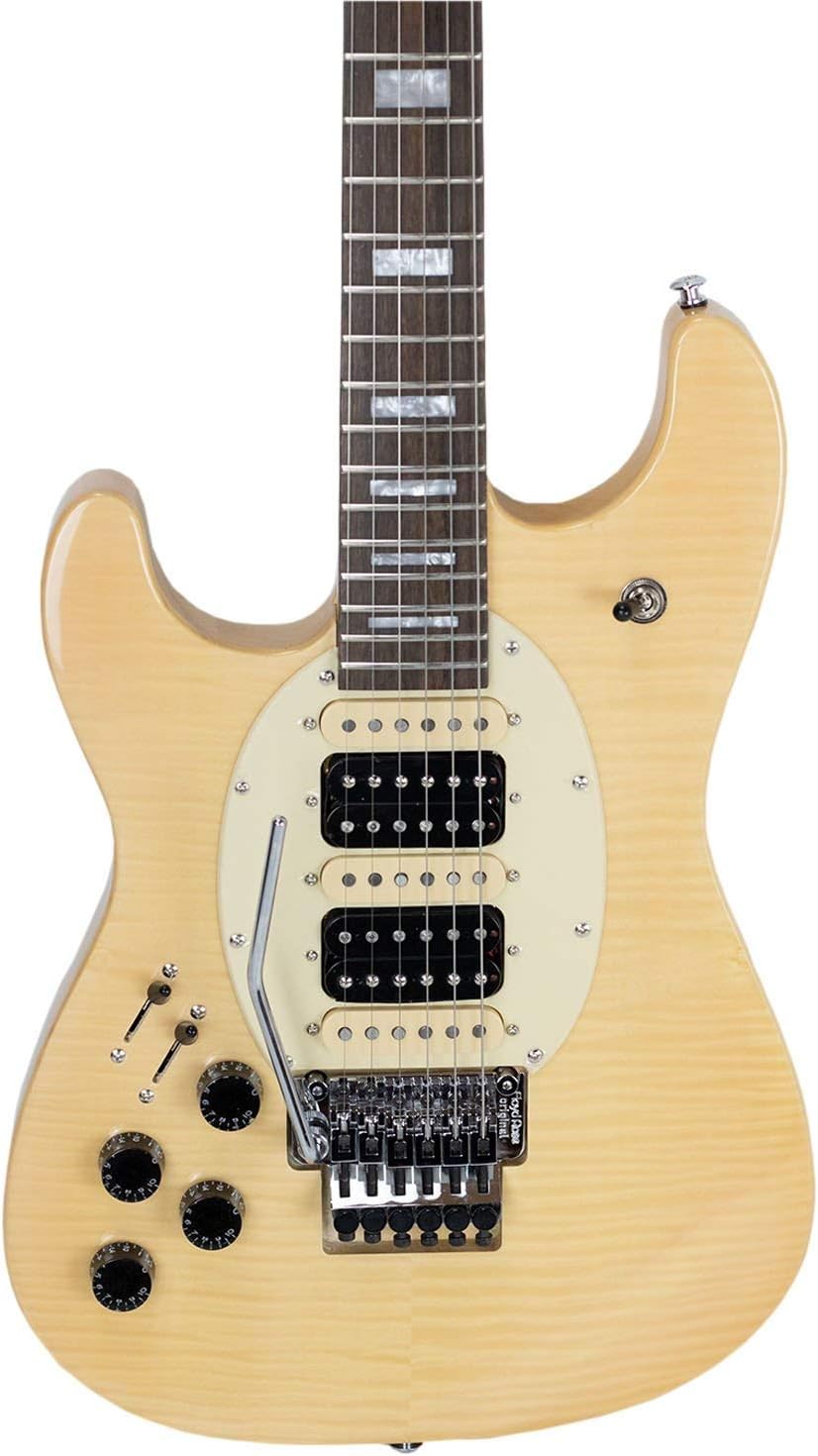 Sawtooth 6 String Solid-Body Electric Guitar, Left-Handed Natural Flame (ST-ES-LH-HYBRID-FL-NFM)