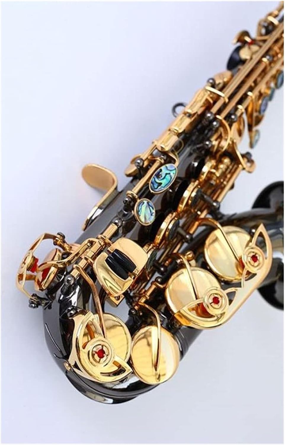 Brass Black Nickel Gold Key Carve Pattern Bb Bend Althorn Soprano Saxophone Abalone Button Buttons Wind Instrument with Case Student Saxophone