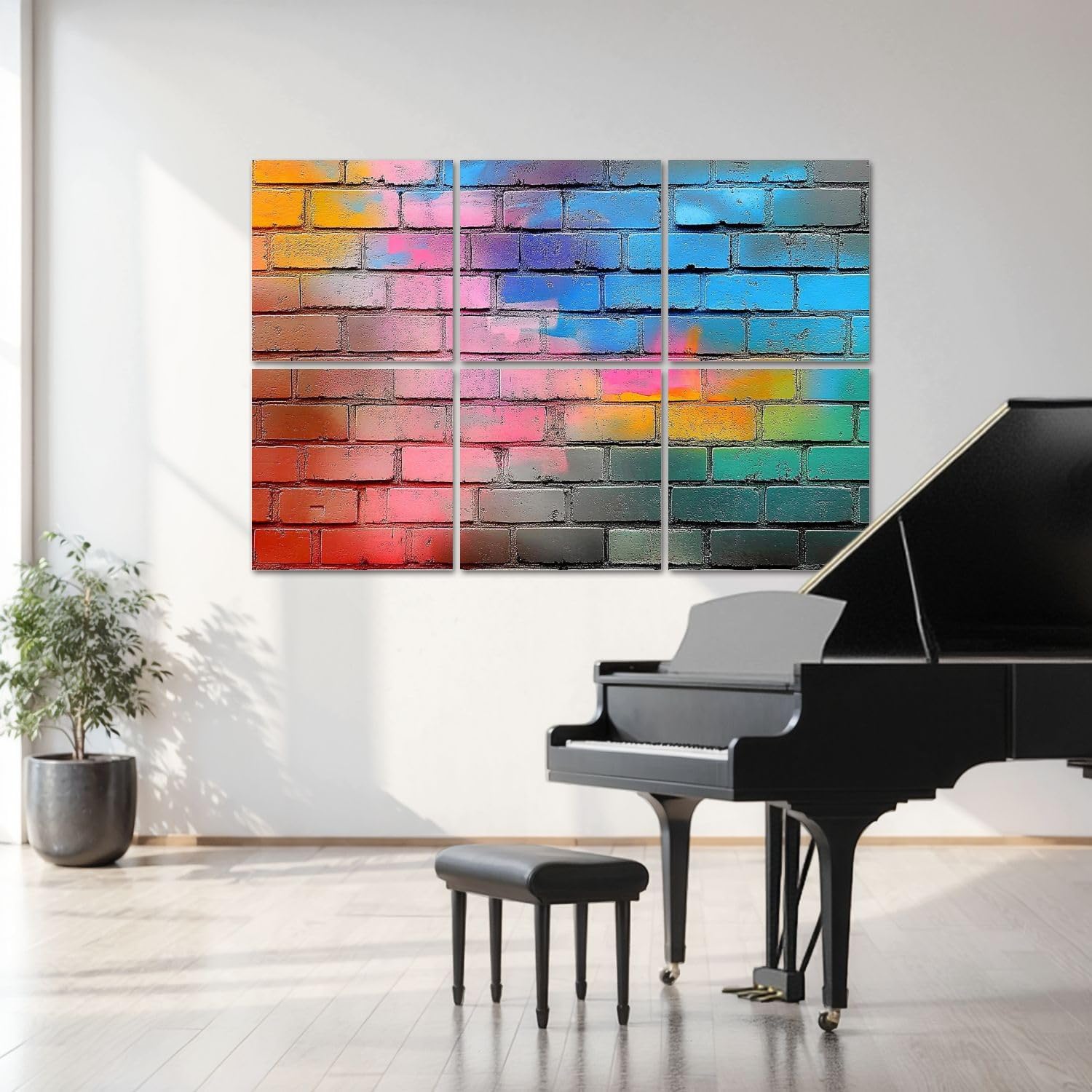 6 Pack Art Acoustic Panels graffiti wall brick wall pictures royalty photos Sound Absorbing Panel 48