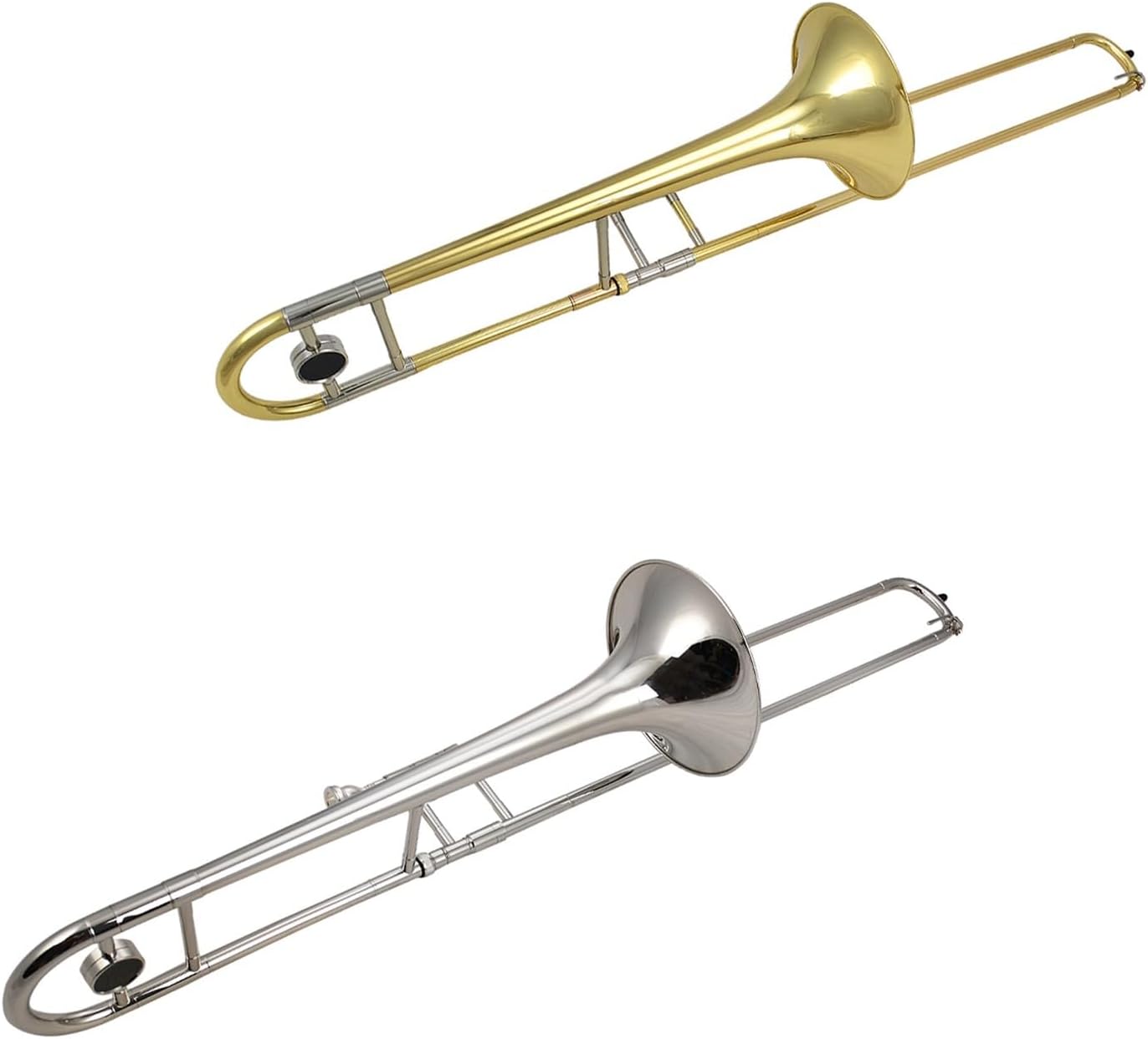 Adult Trombone Instrument Tenor Trombone In B Flat Beginner Instrument Silver Or Lacquer Gold(Silver)