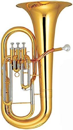KYT Music Bb Key Euphonium Horn with 3 Stainless Steel Pistons,Gold Lacquer, ABS Case