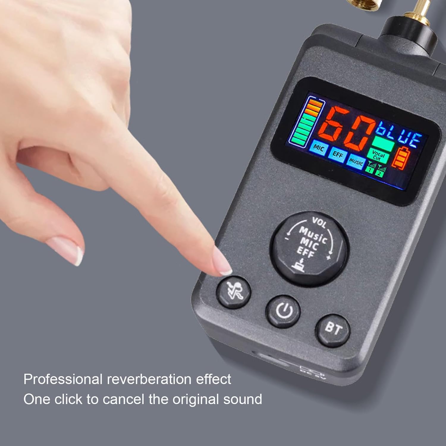 Bnineteenteam Dual Microphone with DSP Handheld Cordless Mic, Rechargeable Receiver Ideal for Home Karaoke