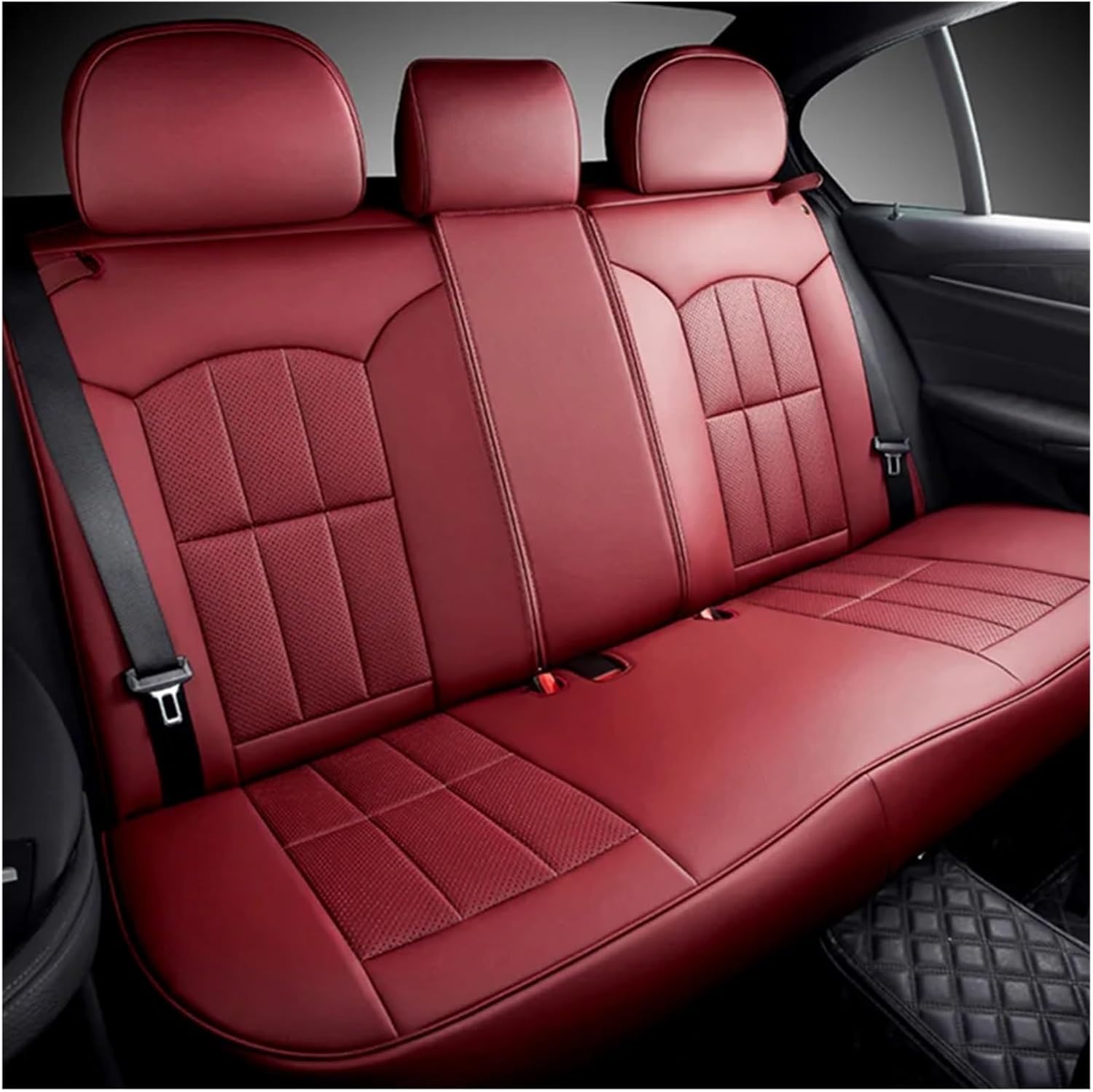 Luxury Leather Car Seat Covers Full Set Compatible for Women MG MG4 Waterproof Custom Interior Accessories (Color : 3 PCS-03)