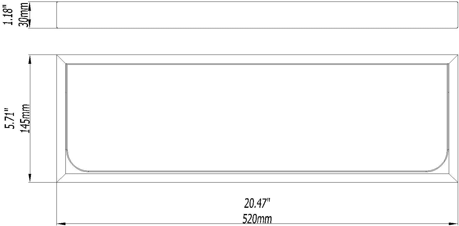 Glass Shelves for Bathroom 20 Inch Floating Glass Shelf,Wall Mount Modern Rectangular, Matte Black, No Assembly