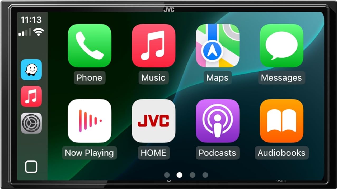 JVC KW-M795BW 7 Inch HD Touchscreen Car Stereo, Wireless Apple CarPlay Android Auto, Bluetooth, HDMI Input, Backup Camera Ready, SiriusXM Ready, Double DIN, 3 RCA Preouts