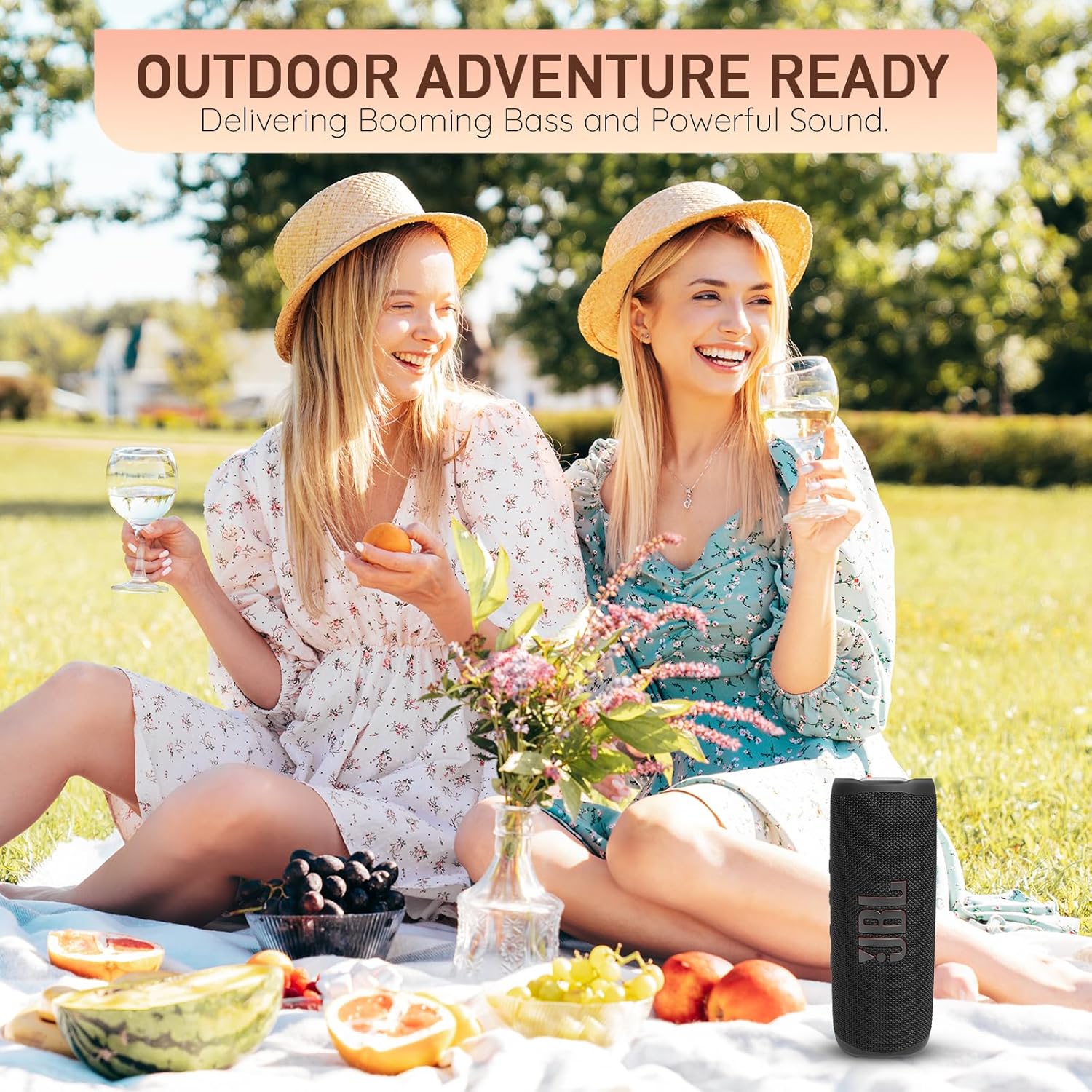 JBL Flip 6 Portable Bluetooth Wireless Speaker, IP67 Waterproof and Dustproof Built-in Battery - White - Boom h's Comprehensive Ultimate Performance Cloth Solution for Your On-The-Go Sound Experience