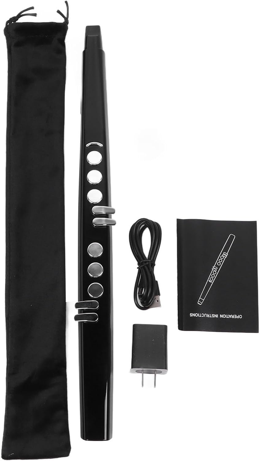 13 Tones Electric Blowpipe with Rise and Fall Button Electronic Saxophone Blowpipe Digital Wind Instrument US Plug 100‑240V