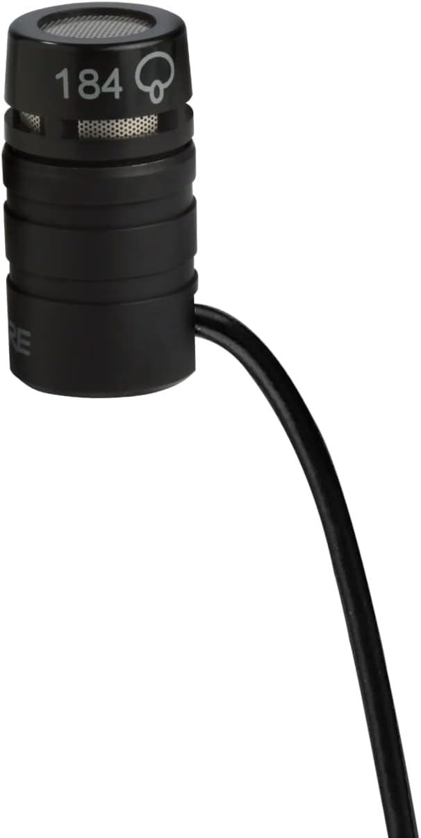 Shure Microflex MX184 Supercardioid Lavalier Microphone - Condenser Mic with TQG / TA4F Connector Wireless Bodypack Transmitters