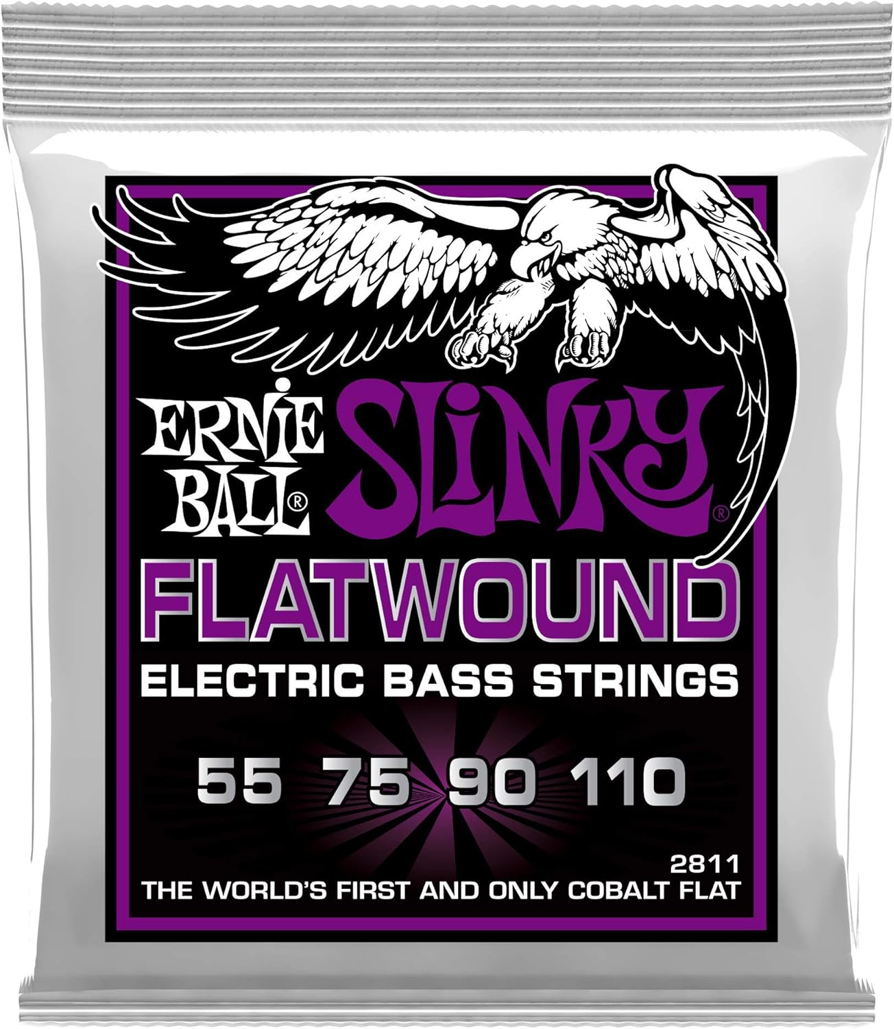 2 PACK Ernie Ball P02811 Power Slinky Flatwound Bass Set.055 - .110