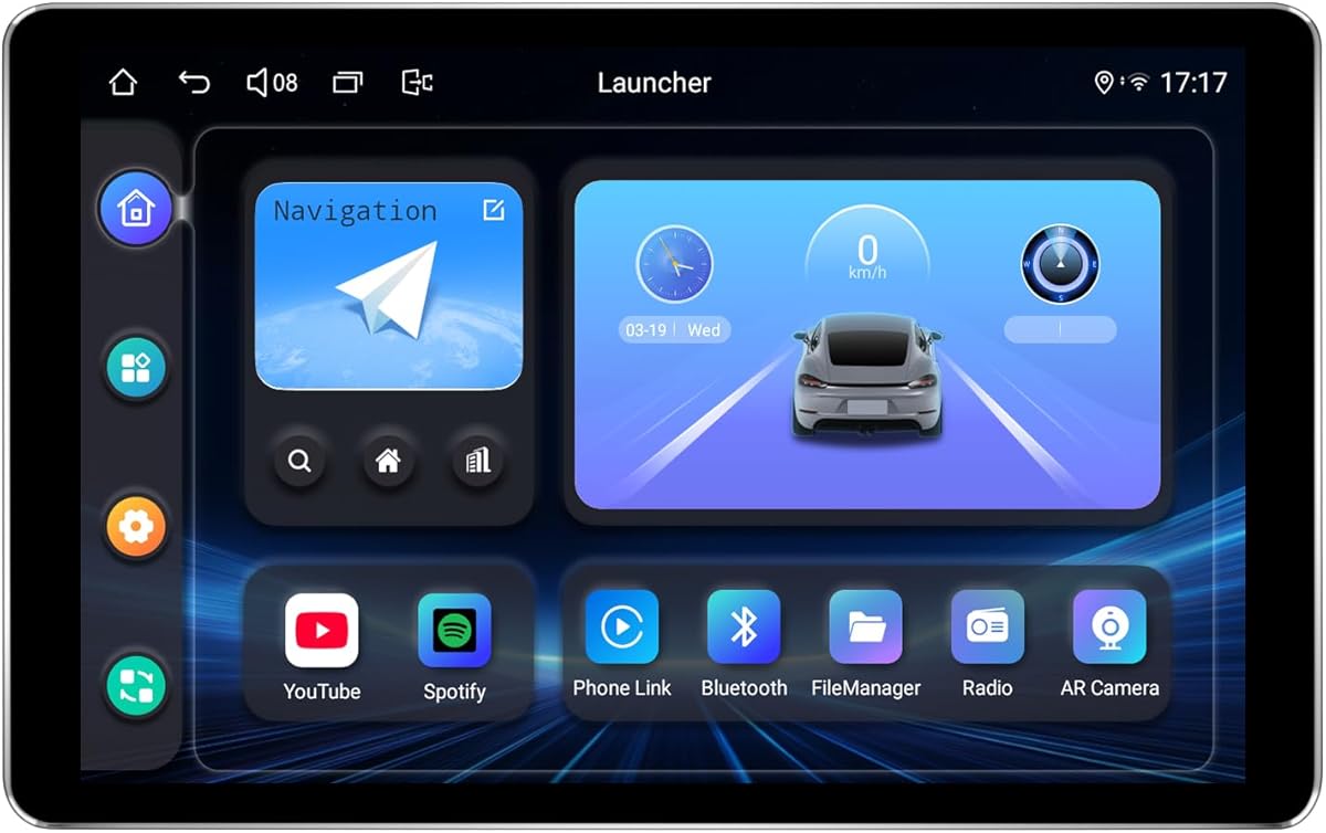 Joying 8 Inch Double Din Car Stereo Android 13 Radio with Carplay & Android Auto, 4GB+64GB Car Audio Receivers with Bluetooth, Mirror-Link, AM/FM, SWC, Subwoofer Output(JY-UTD80N4)