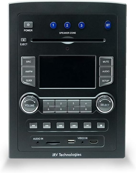 iRV Technology iRV66 AM/FM/CD/DVD/MP3/MP4/USB/SD/HDMI/Digital5.1/Surround Sound/Bluetooth 3 Zones wall mount RV Radio Stereo with wire adaptor Concertone ZX500/600/690/700,Genesis GT-3.0