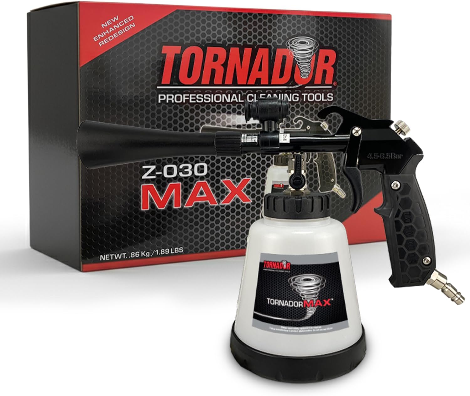 Tornador Max Z-030 Car Cleaning Gun 32oz | Patented Power Rotation & Ergonomic Grip | Swivel Air Inlet | High-Pressure Detailing Tool for Interior & Exterior Cleaning