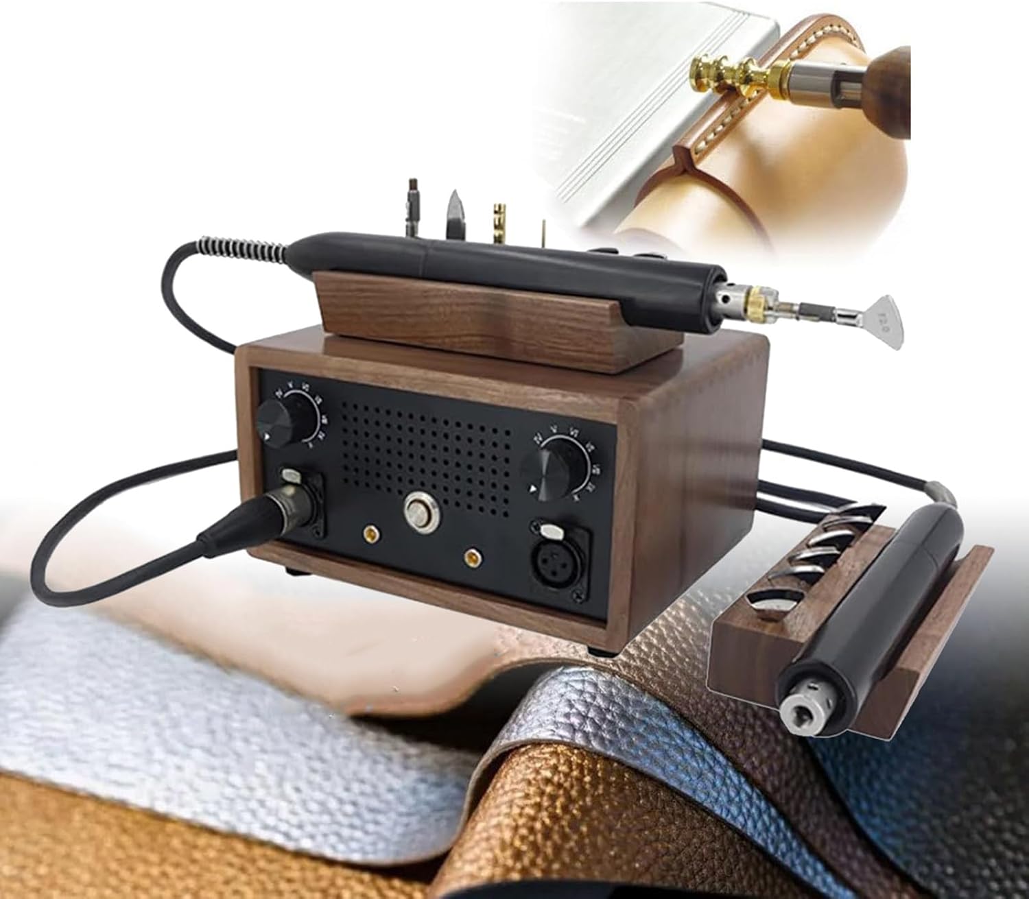 Electric Hot Creasing Edging Machine, with 5 Hot Heads, 10 Gear Temperature Control, Detachable Detachable Iron Head, Anti-Scald Handle, for Craft-Singleportmachine