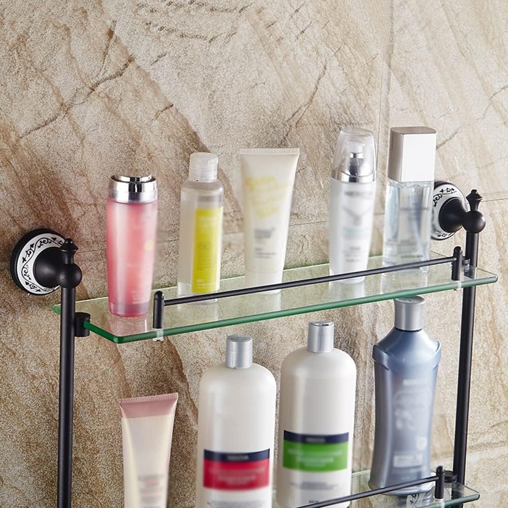 Shower Caddy 2021 New Bathroom Shelves, Corner 2-Tier Tempered Glass Shelves for Home Decorations, Bathroom Accessories Wall Mount Shelves Bathroom Organizer