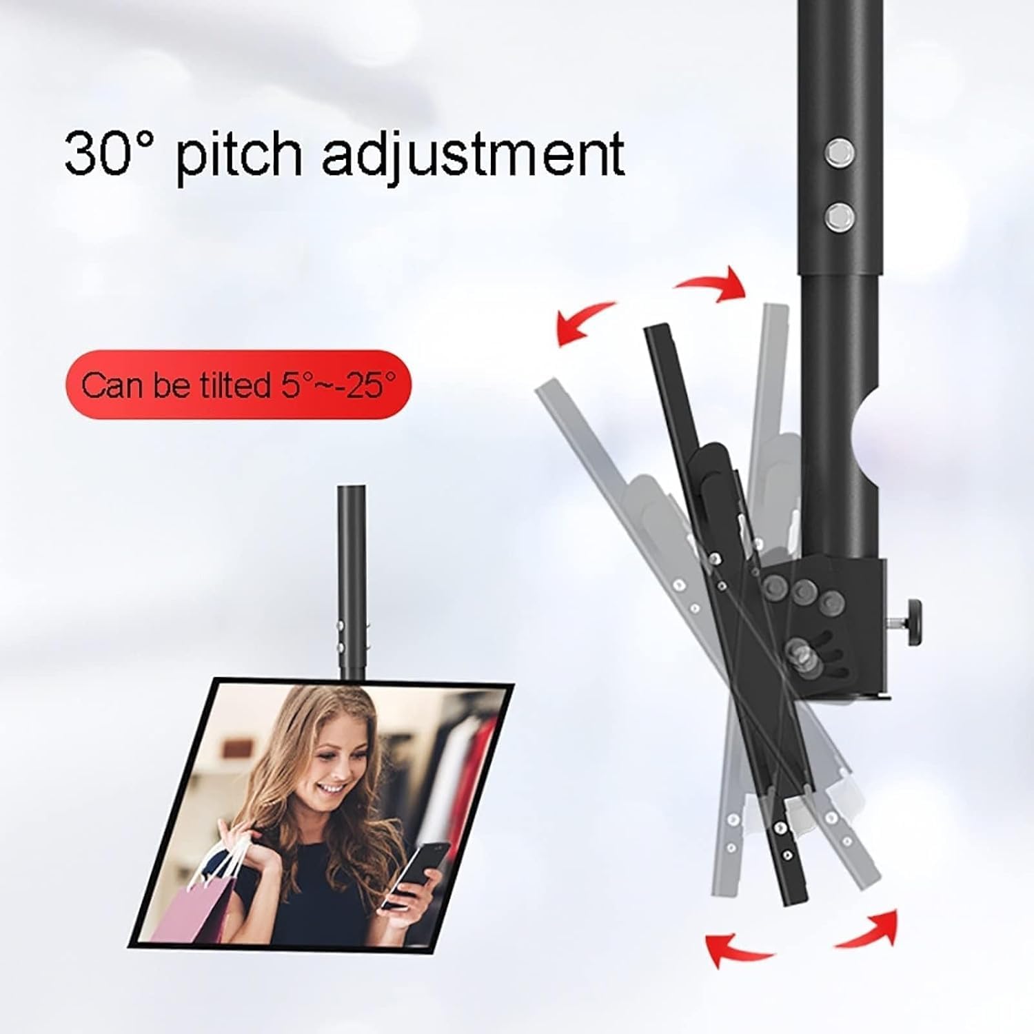 Monitor Mount tv Wall Mount Adjustable Ceiling TV Mount Bracket LCD TV 360 Degree Rotating Frame Stand Fits 37-85inch TVs