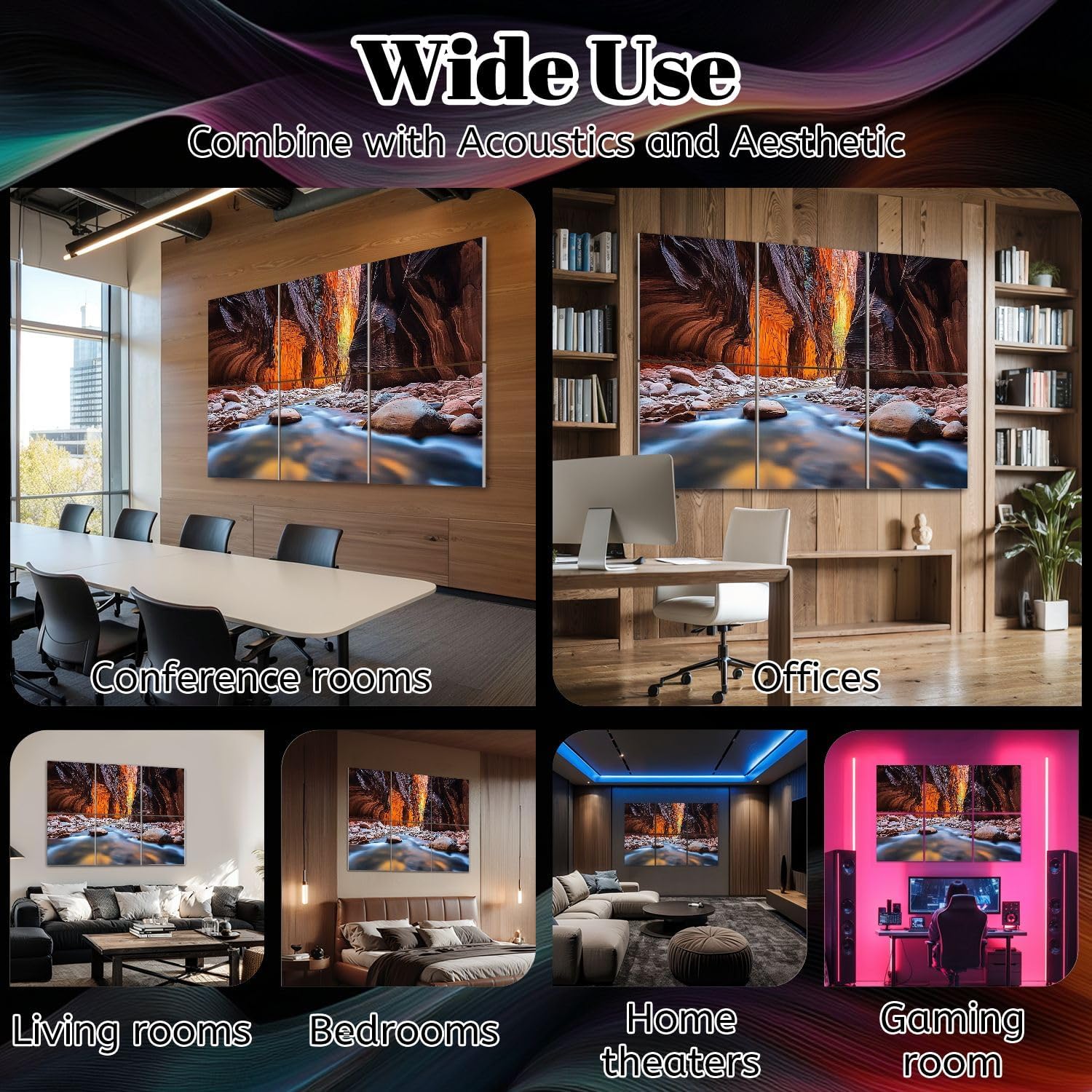 6 Pack Art Acoustic Panels National Park Utah Sound Absorbing Panel 48