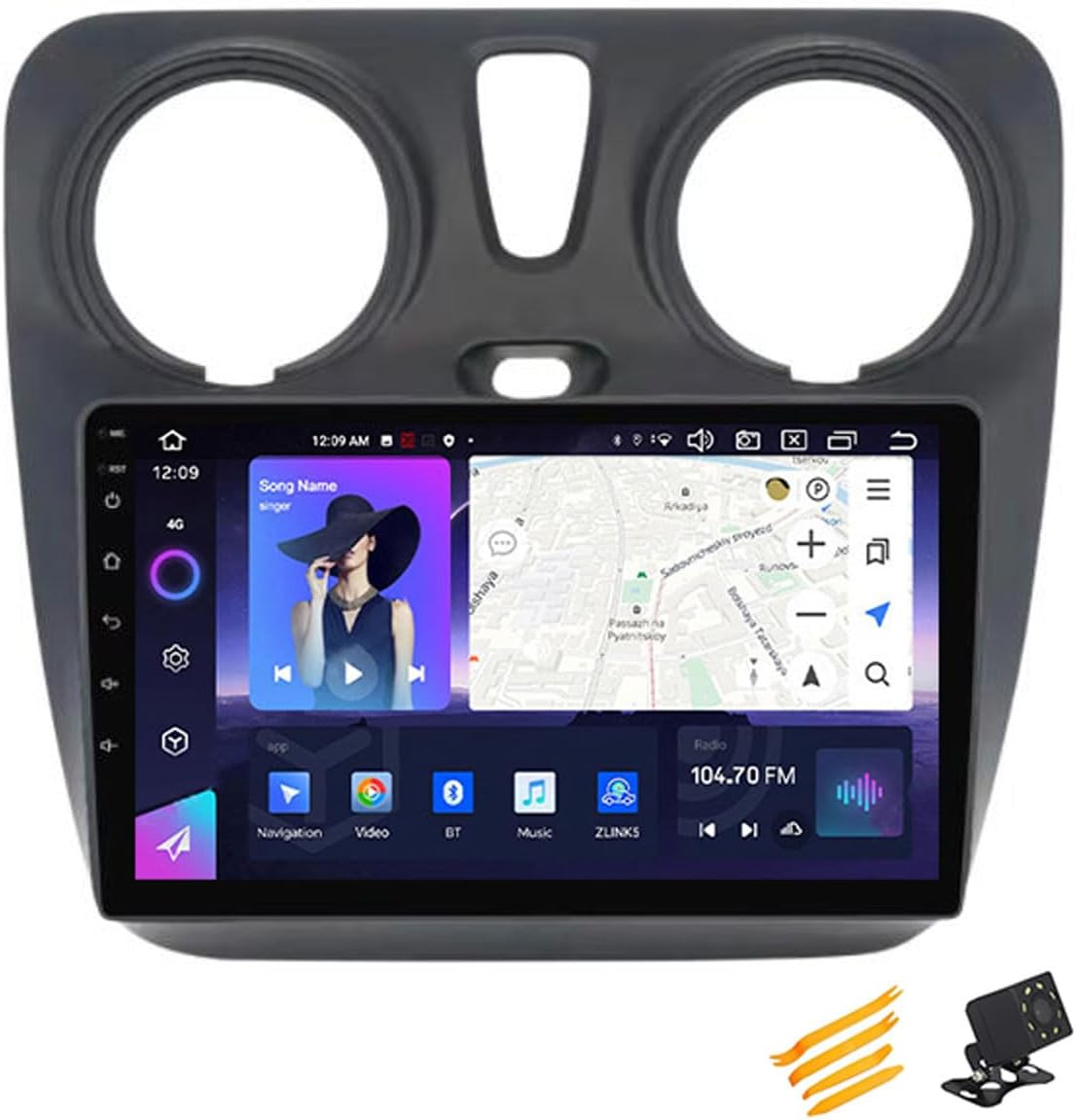 Android 13 Car Stereo QLED Display Compatible with Renault Dokker Dacia 2012~2020 Touch Screen 9 Inch Radio with CarPlay Bluetooth Navigation Android Car Radio FM RDS SWC,8 Core NF7 8G+256G